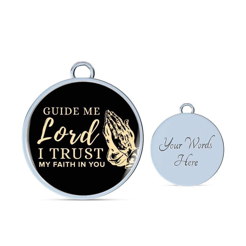 Guide Me Lord Personalized Engraved Silver Circle Bangle Bracelet Custom Name